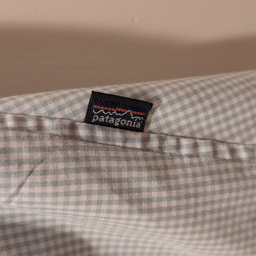 Patagonia Green Checkered Short Sleeve Shirt Organic Cotton Blend - Picture 3 of 8